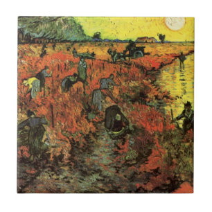 Der Roter Weinberg von Vincent van Gogh Fliese