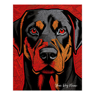 Der Rottweiler Hund, rot und schwarz 003 - Ulises  Poster
