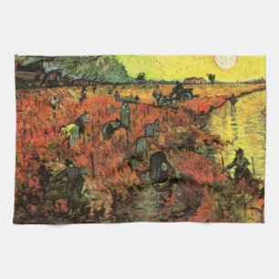 Der Rotweinberg von Vincent van Gogh Geschirrtuch