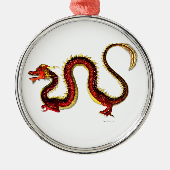 Der Ruby-Drache Ornament Aus Metall (Vorne)