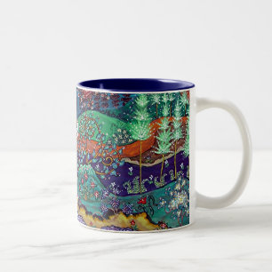 "Der Rückhol" blaue Innenraum Zweifarbige Tasse
