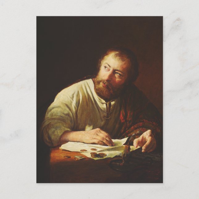 Der Ruf des Apostels Matthew Postkarte (Vorderseite)