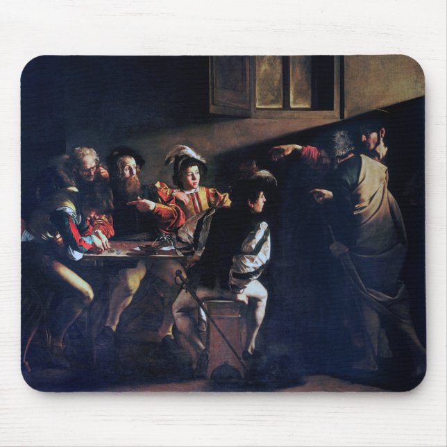 Der Ruf des heiligen Matthew, Caravaggio Mousepad (Vorne)