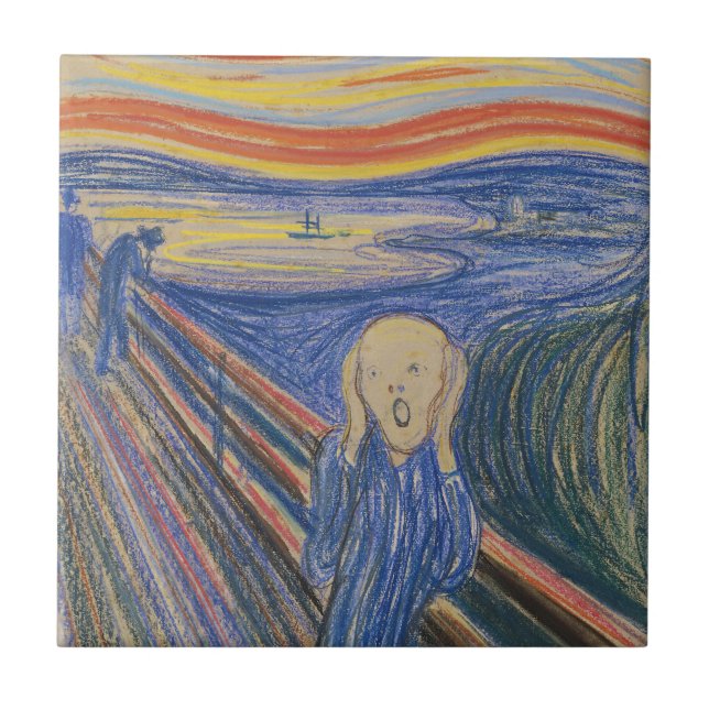 Der Ruf des Souls, der Schrei von Edvard Munch Fliese (Vorderseite)