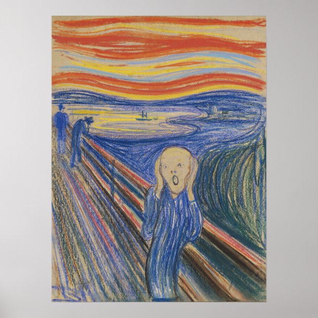 Der Ruf des Souls, der Schrei von Edvard Munch Poster (Vorne)