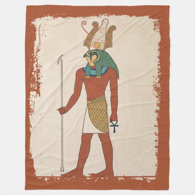 Der Ruhe des Himmelsherrn Altes Reich Horus  Fleecedecke (Vorderseite)