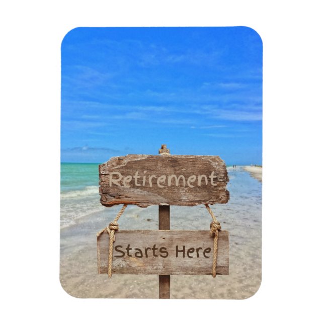 Der Ruhestand beginnt hier! Sanibel Island Beach Magnet (Vertikal)