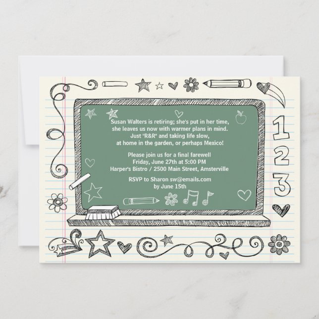 Der Ruhestands-Party Einladung des grünen (Vorderseite)