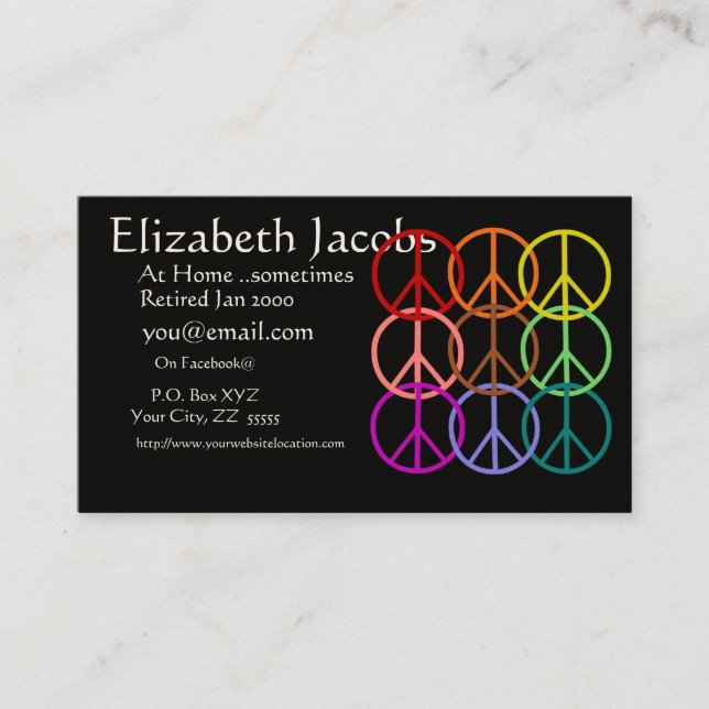 Der Ruhestands-Visitenkarte des Babyboomers Visitenkarte (Vorderseite)