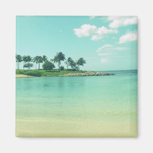 Der ruhige Strand von Serene Turquoise in Hawaii Magnet