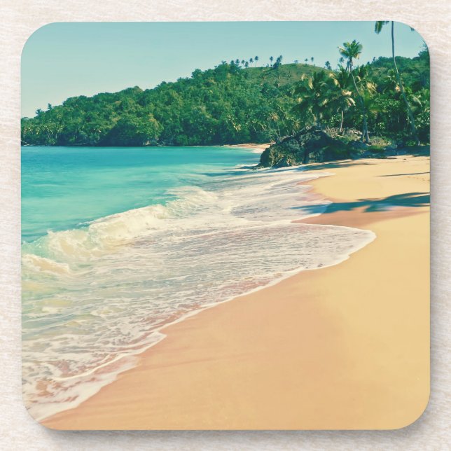 Der ruhige tropische Strand Getränkeuntersetzer (Vorderseite)