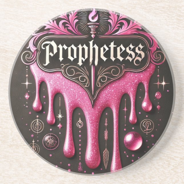 Der runde Sandstein-Untersetzer der Prophetin: Fet Getränkeuntersetzer (Vorne)