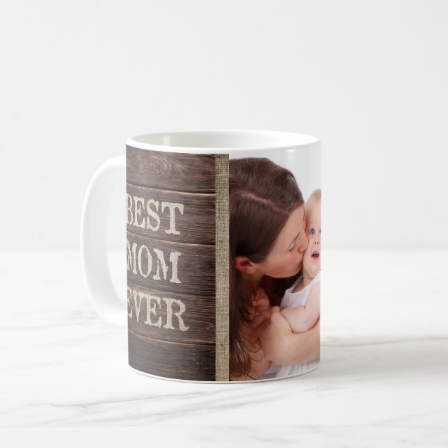 Der rustikale beste Tag der Mama-überhaupt Kaffeetasse (Vorderseite Links)