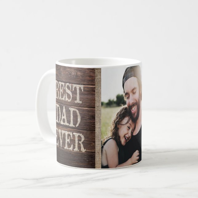 Der rustikale beste Vatertag Vater-überhaupt Kaffeetasse (Vorderseite Links)