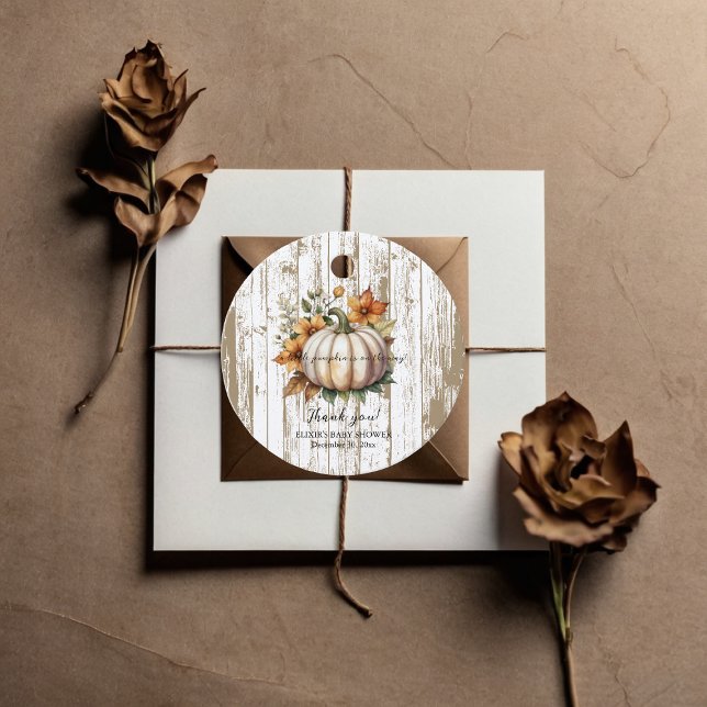 Der rustikale Herbst lässt wenig Pumpkin Baby Dusc Geschenkanhänger (Von Creator hochgeladen)