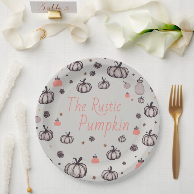 Der rustikale Kürbis Pappteller (Hochzeit)