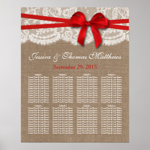 Der rustikale Red Bow Wedding Plan Poster