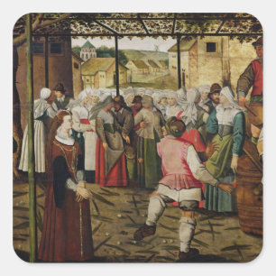 Der rustikale Tanz Quadratischer Aufkleber