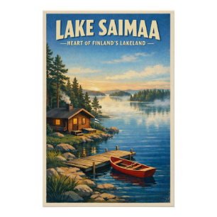 Der Saimaa-See, Finnland, in klassischem Retro-Loo Poster