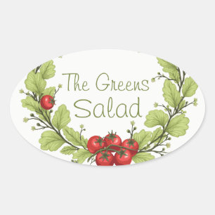 Der Salat der Grüntöne Ovaler Aufkleber