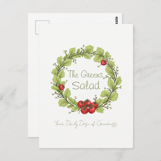 Der Salat der Grüntöne Postkarte (Vorne/Hinten)