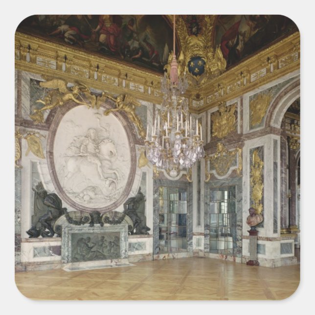 Der Salon de la Guerre 1678-84 Quadratischer Aufkleber (Vorderseite)