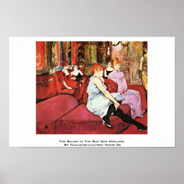 Der Salon in der Rue des Moulins Poster (Vorne)