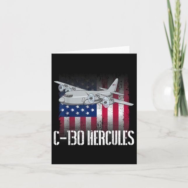 Der Salty Veteran C-130 Hercules American Flag Mil Karte (Vorderseite)