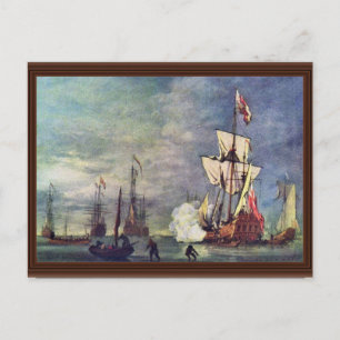 Der Salut von Willem Van De Velde dem Jüngeren Postkarte