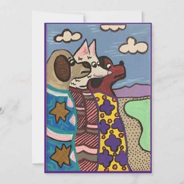 Der Salzsee, Hunde, Kunst Karte (Vorderseite)