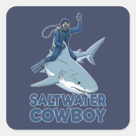 Der Salzwassercowboy Quadratischer Aufkleber