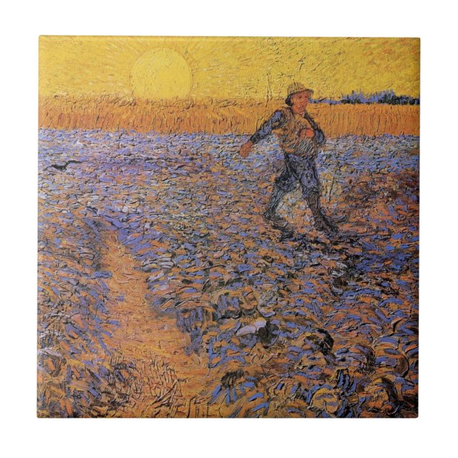 Der Sämann von Vincent van Gogh Fliese (Vorderseite)