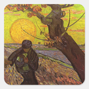 Der Sämann von Vincent van Gogh Quadratischer Aufkleber