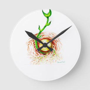 Der Samen von Lebensplakat Leinwand Postkartenmagn Runde Wanduhr