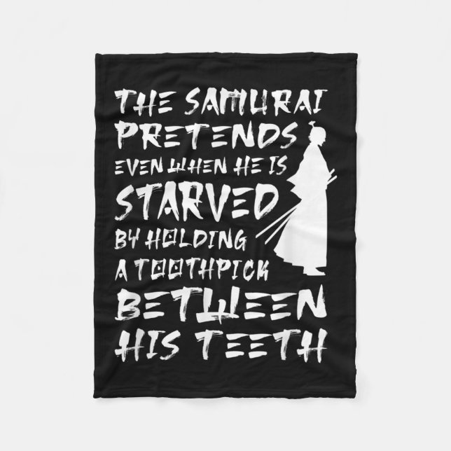 Der Samurai gibt vor, selbst wenn er klug verhunge Fleecedecke (Vorderseite)