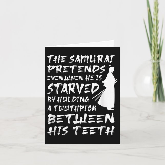 Der Samurai gibt vor, selbst wenn er klug verhunge Karte (Vorderseite)