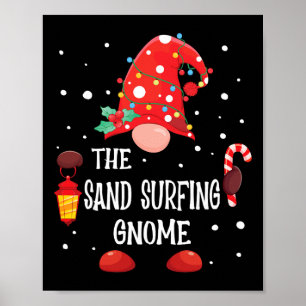 Der Sand-Surfing-Gnom passende Familien-Weihnachts Poster