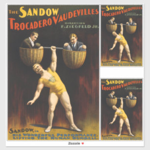 Der Sandow Eugen Sandow Vaudeville-Gewichtheber Aufkleber