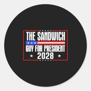 Der Sandwich Typ für President 2028 Free DC Funny Runder Aufkleber