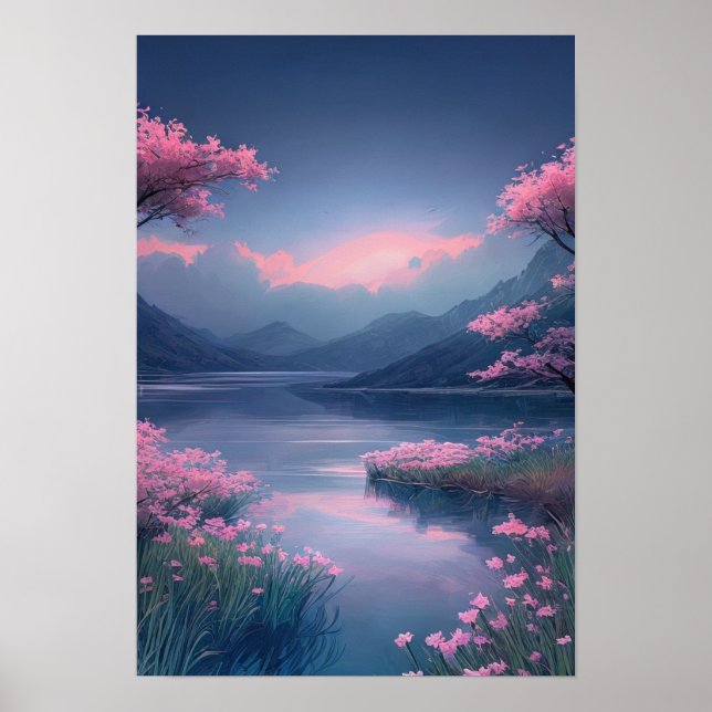 Der sanfte Fluss eines ruhigen Flusses Poster (Vorne)