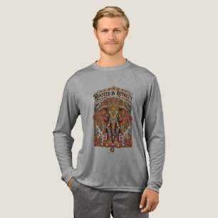 Der sanfte Riese: Künstlerisches Elefantendesign Tri-Blend Shirt