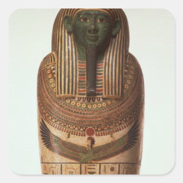 Der Sarkophag von Psamtik I (664-610 v. Chr.) Spät Quadratischer Aufkleber (Vorderseite)