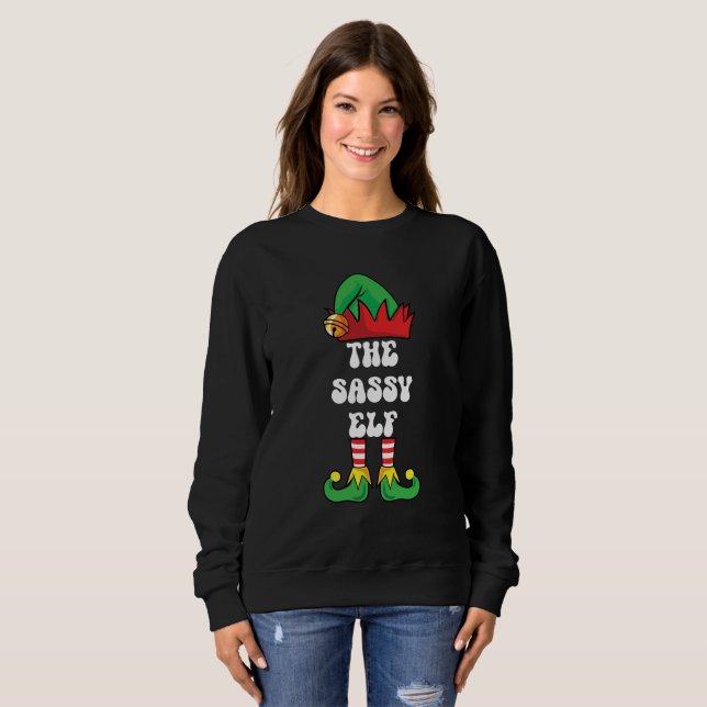 Der Sassy Elf, der hässliche Weihnachtssüßer, der  Sweatshirt (Vorne ganz)