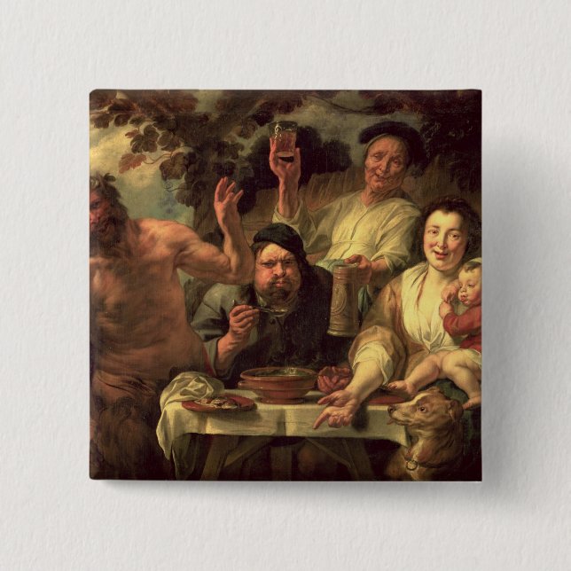 Der Satyr und die Bauern Button (Vorderseite)