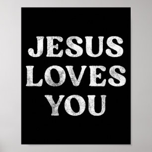 Der Satz Jesus liebt dich auf einem Poster