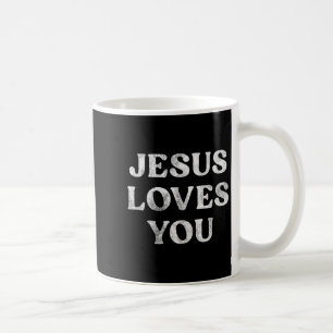 Der Satz Jesus liebt dich auf einem Premium-Tri-Bl Kaffeetasse