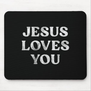 Der Satz Jesus liebt dich auf einem Premium-Tri-Bl Mousepad