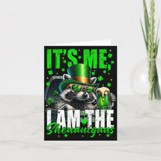 Der Schabernack, lustiger Waschbär St. Patrick's D Karte