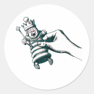Der Schachkönig Original Runder Aufkleber