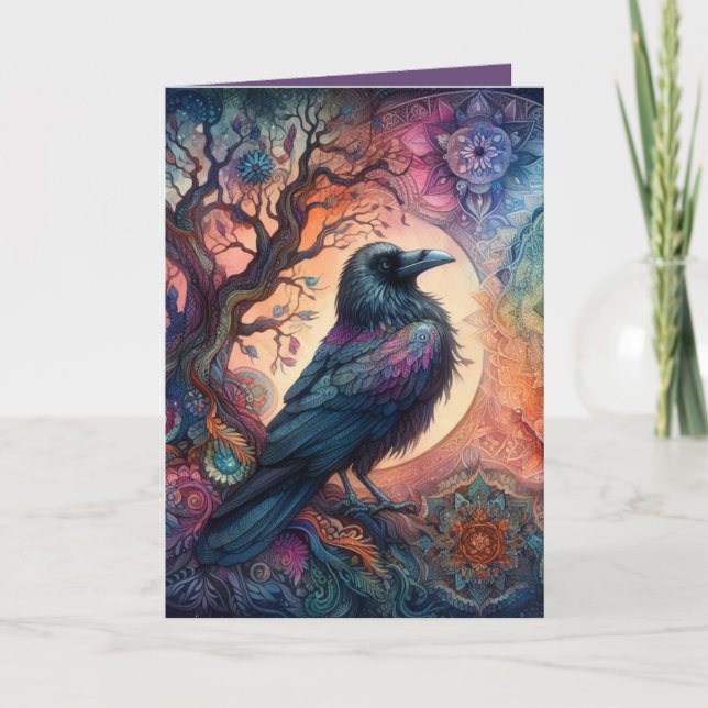 Der Schädelbaum des Lebens Mandala Pagan Karte (Vorderseite)